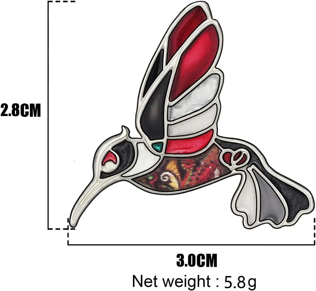 Enamel Zinc Alloy Fashion Hummingbird Brooches Pins Birds Rhinestone Jewelry for Women Teens Girls Charms Party Gifts