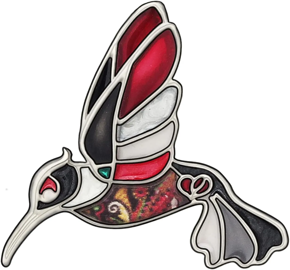 Enamel Zinc Alloy Fashion Hummingbird Brooches Pins Birds Rhinestone Jewelry for Women Teens Girls Charms Party Gifts