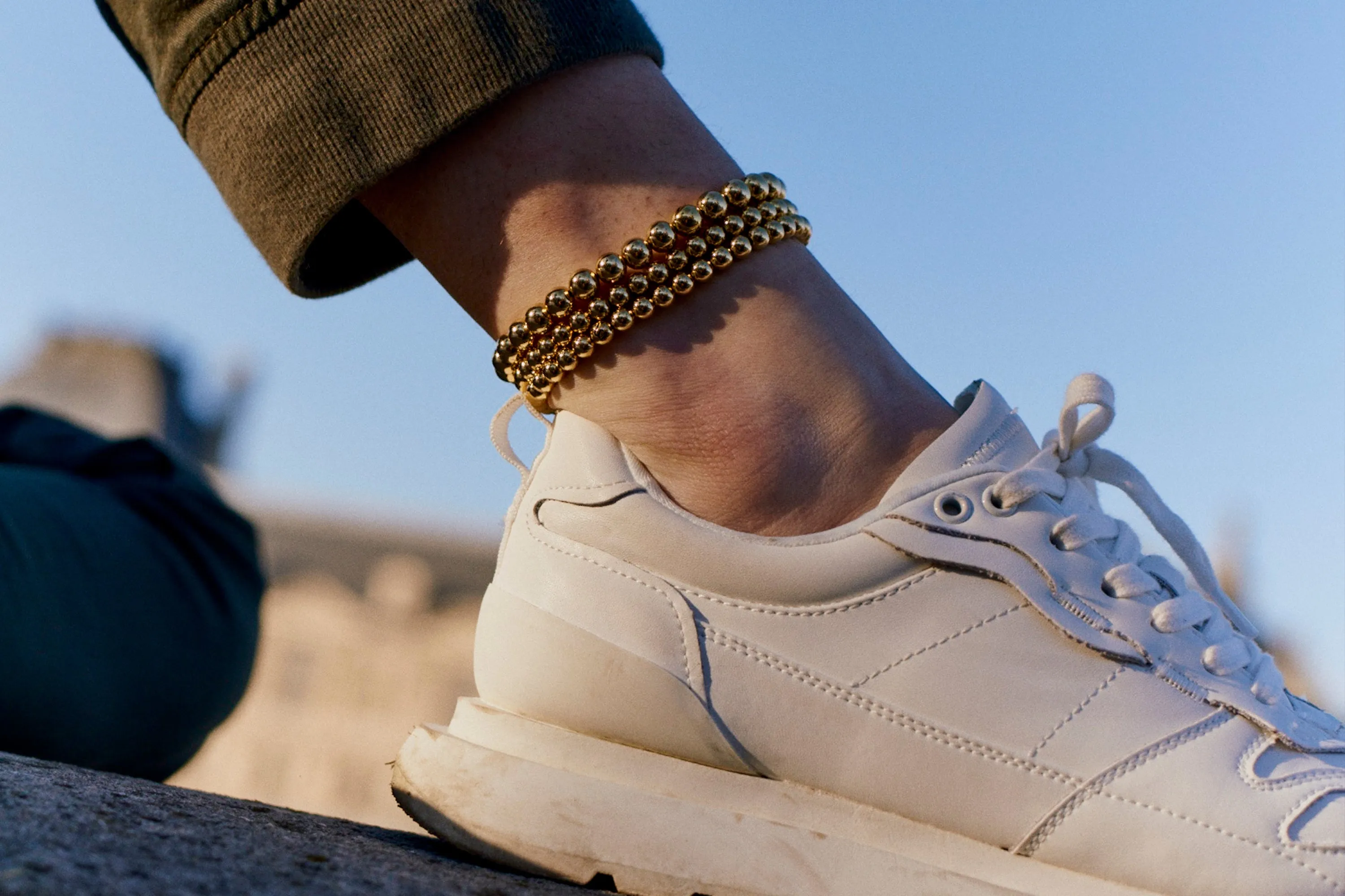 Essential Gold Ball Anklet 6mm