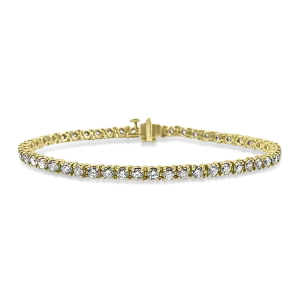 Estate 18k Yellow Gold Diamond Tennis Bracelet