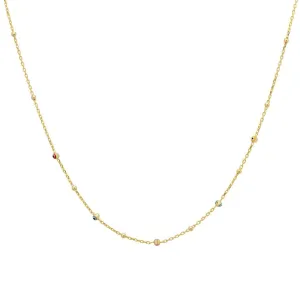 Evil Eyes Strand Enamel Necklace Dipped in Gold