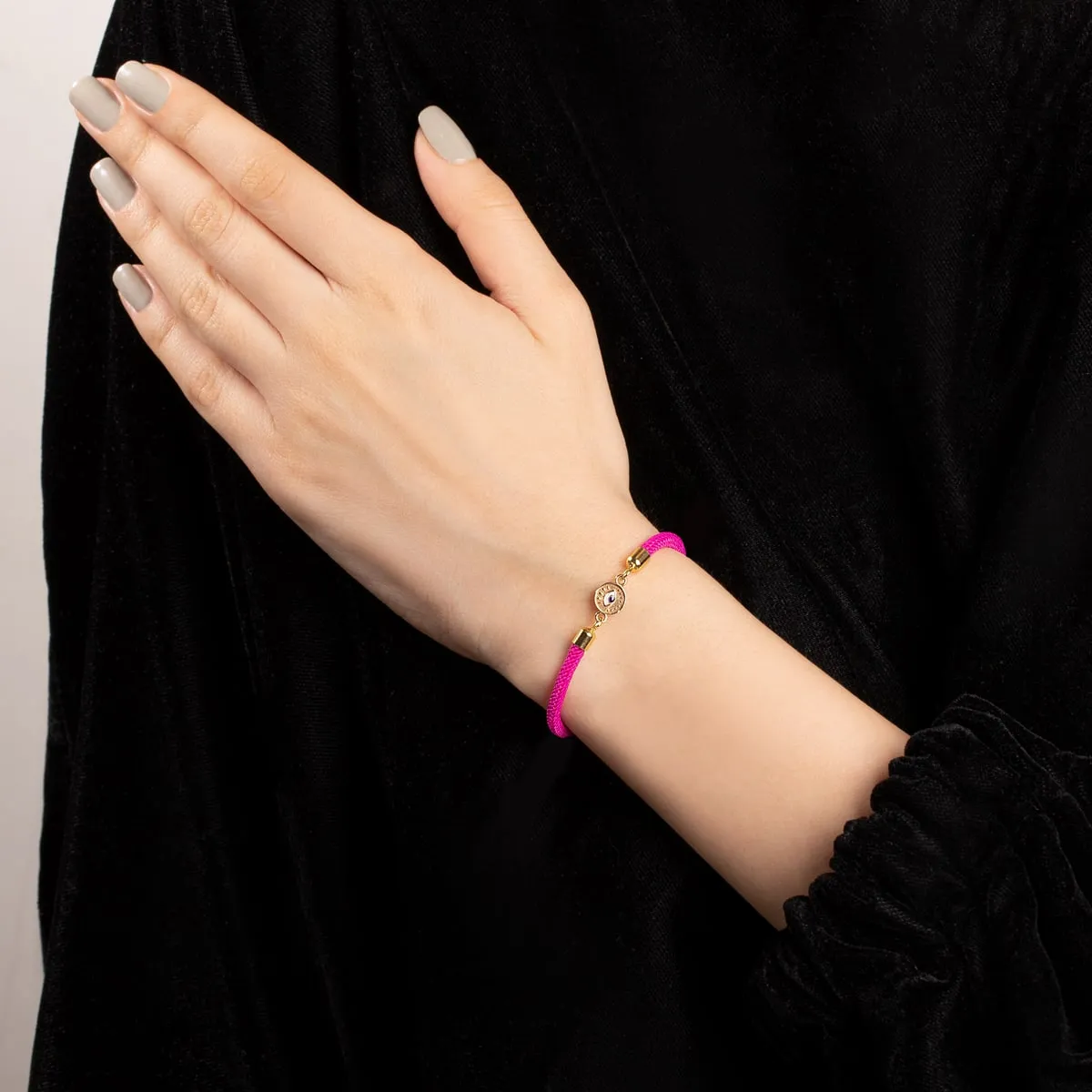 Eye Enamel Cord Bracelet
