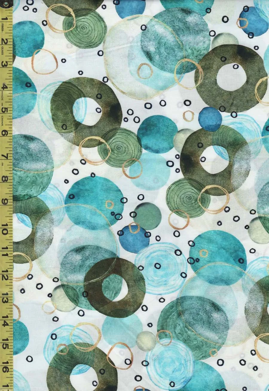 Fabric Art - Mediterranea - Colorful Floating Rings & Balls - 29828-Z - White