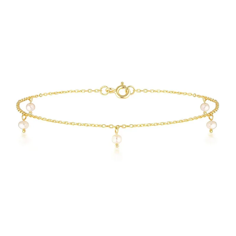 Fashion Baroque Shaped Pearl Anklet Simple