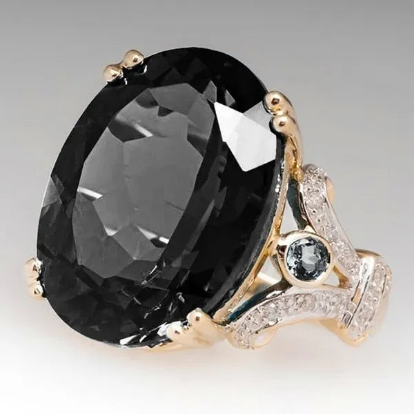 Fashion Luxury Colorful Cubic Zirconia Ring Oval Stone Finger Ring For Women