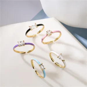 Female Zircon Ring ,Colorful Ring Wedding Jewelry