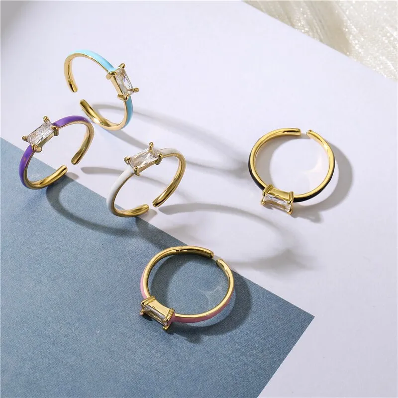 Female Zircon Ring ,Colorful Ring Wedding Jewelry