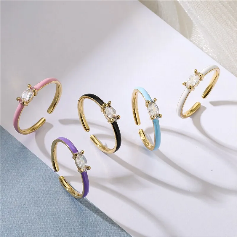 Female Zircon Ring ,Colorful Ring Wedding Jewelry