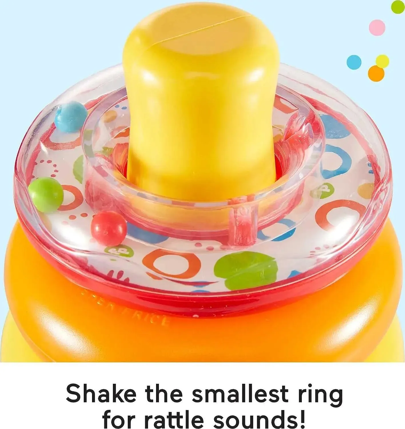 Fisher-Price Baby Stacking Toy Rock-A-Stack, Roly-Poly Base With 5 Colorful Rings For Ages 6  Months