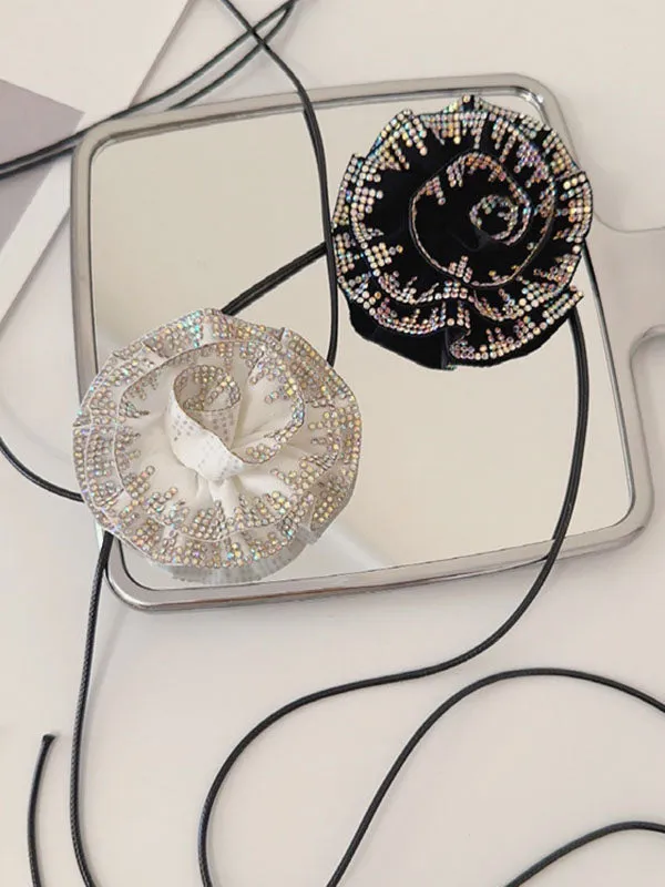 Flower Shape Rhine Stones Necklaces Accessories