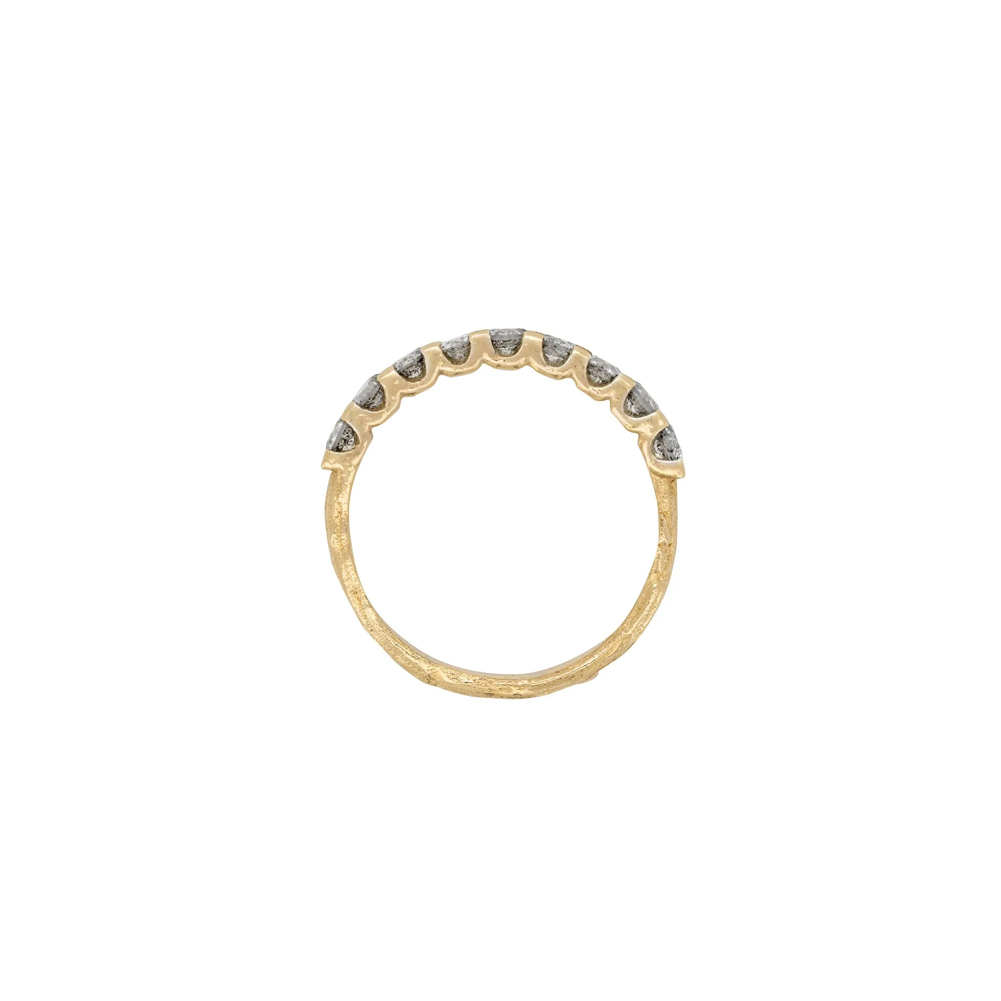 Forever Grey Diamond Eternity Ring - 14k Gold Twig Band