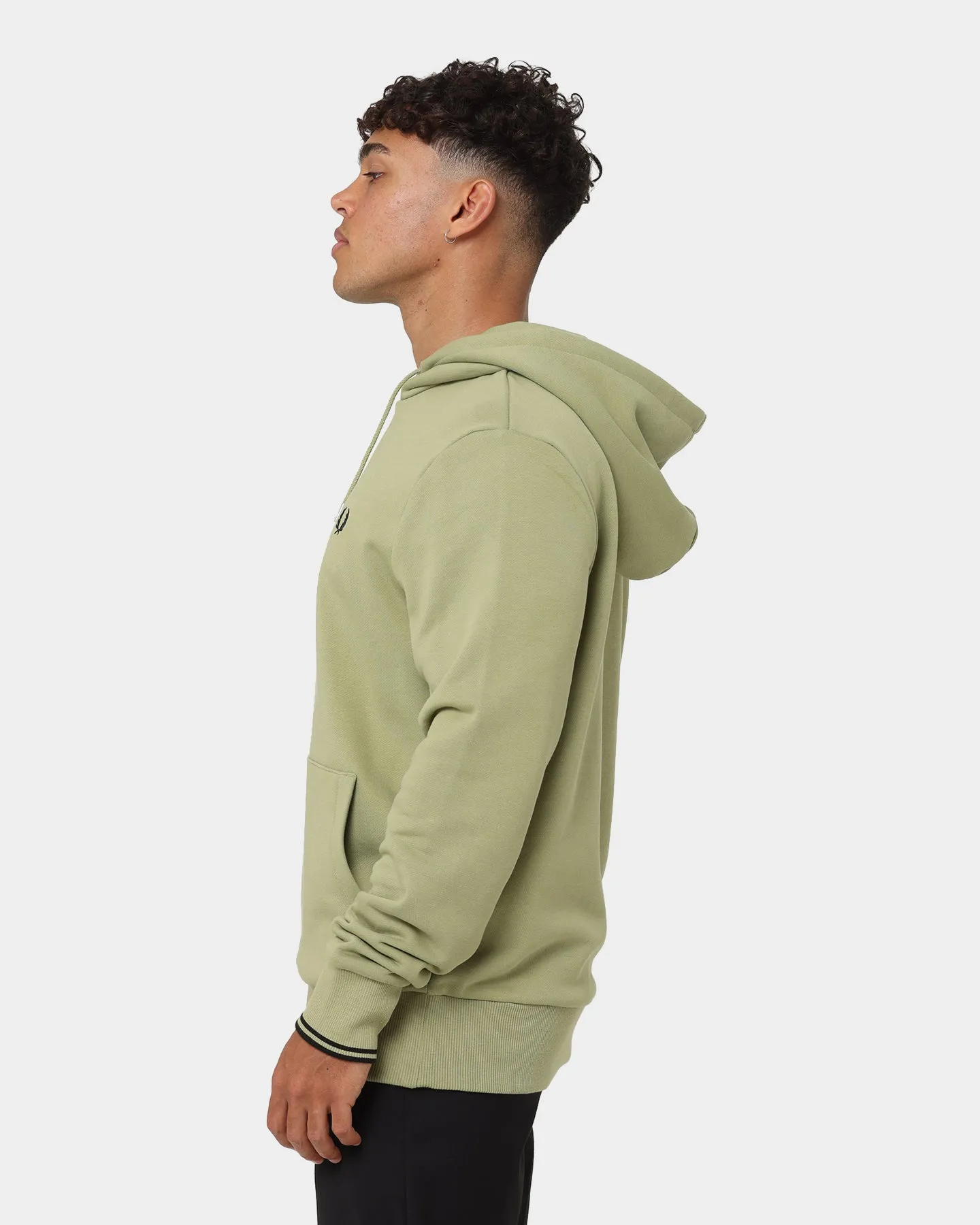 Fred Perry Tipped Hoodie Sage Green
