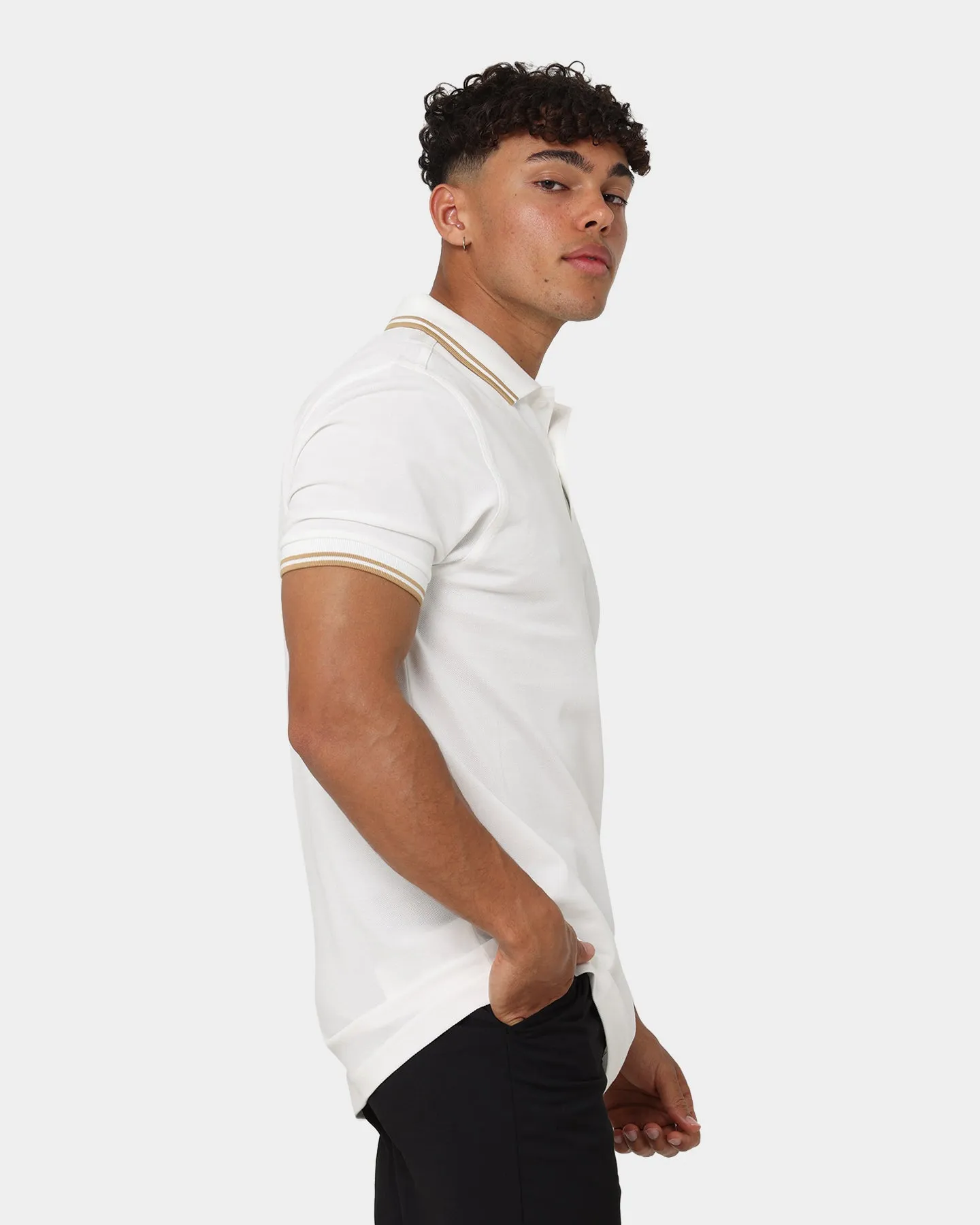 Fred Perry Twin Tipped Fred Perry Polo Shirt Snowwhite/Desert/Desert