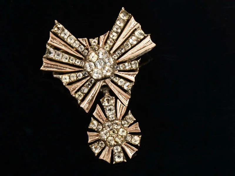 French Black Dot Paste Pendant Brooch