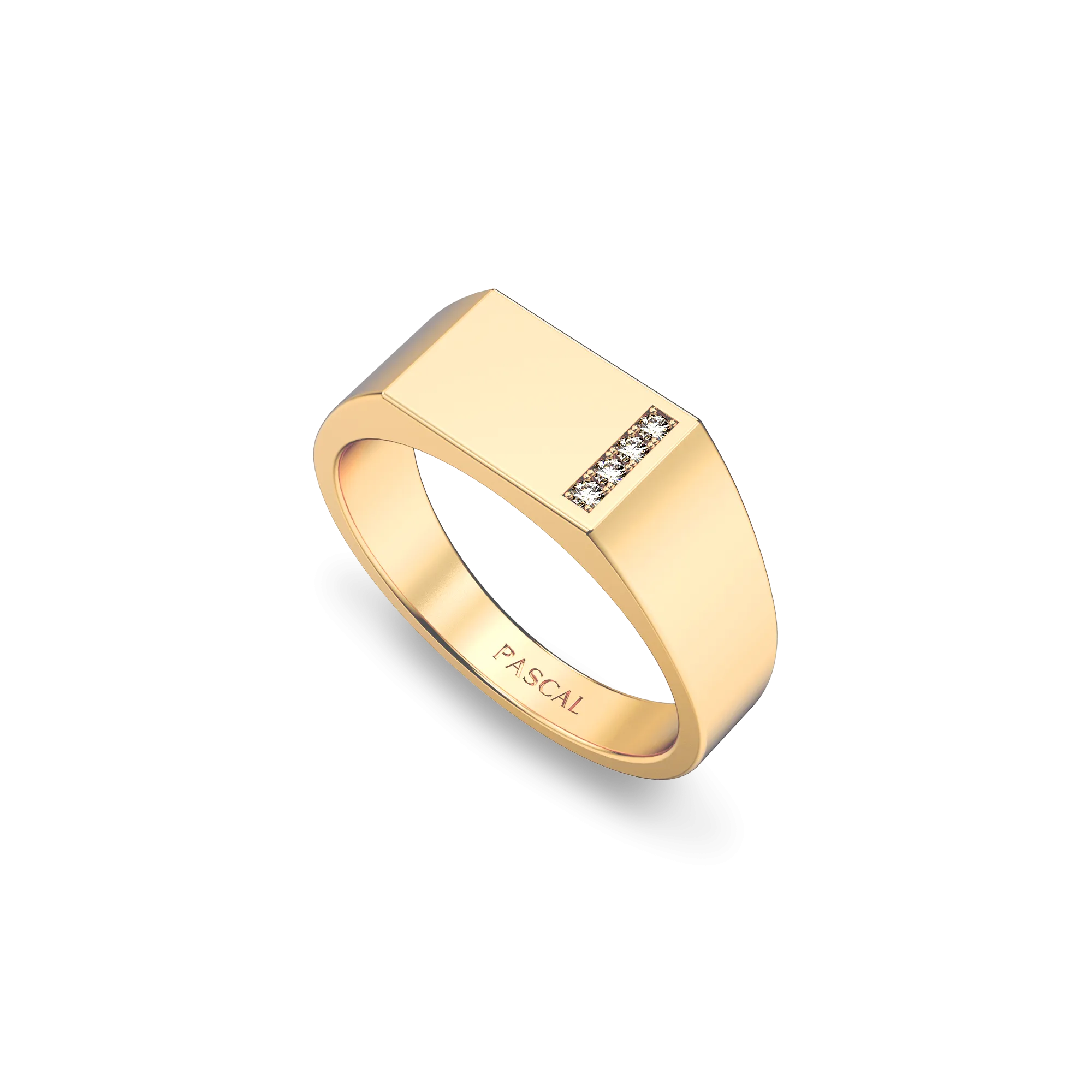 Geo linear Diamond Signet Ring