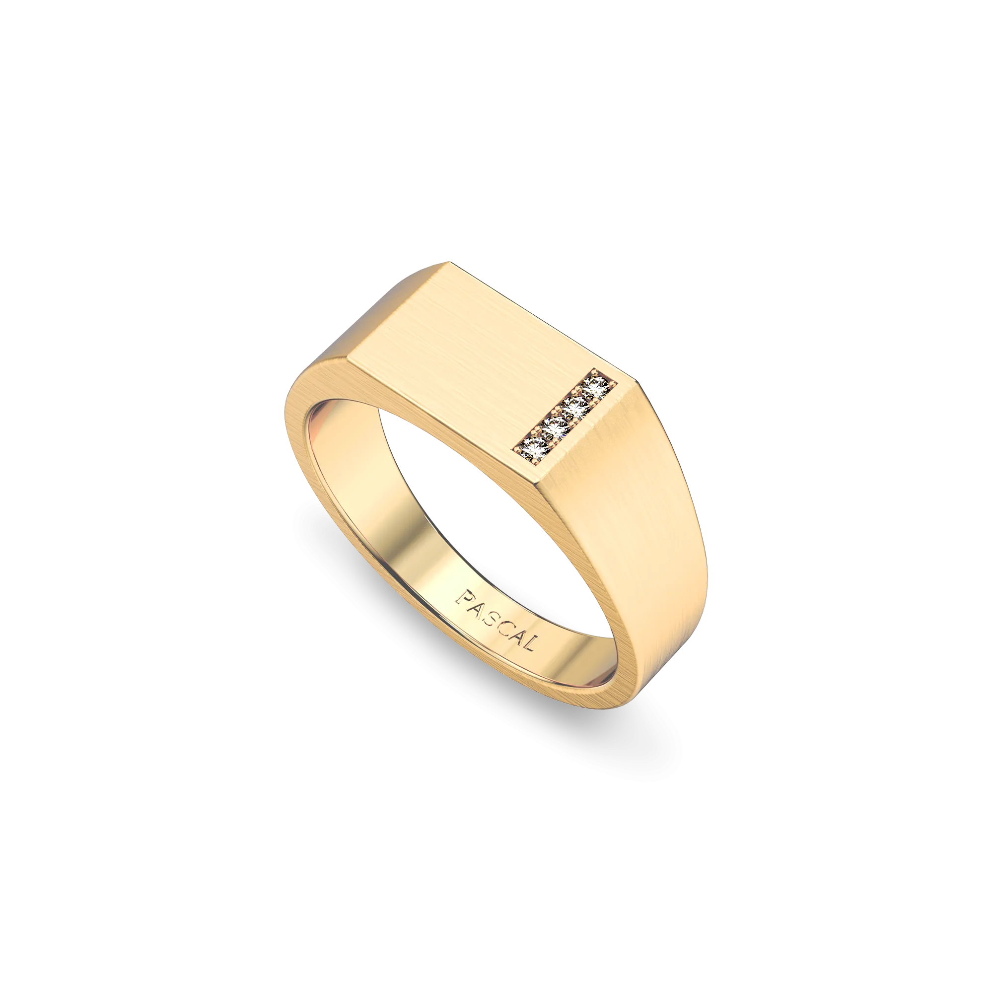 Geo linear Diamond Signet Ring