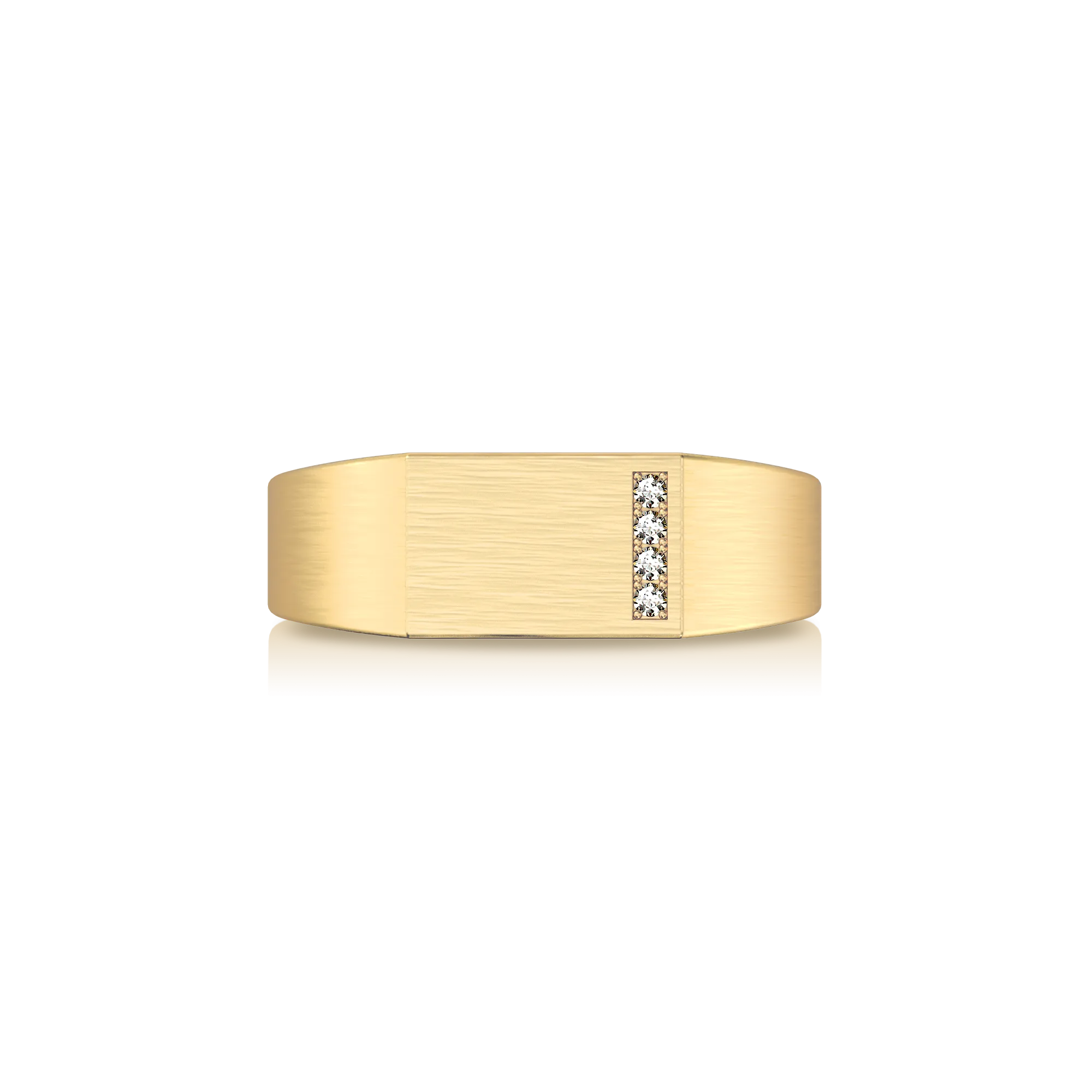 Geo linear Diamond Signet Ring