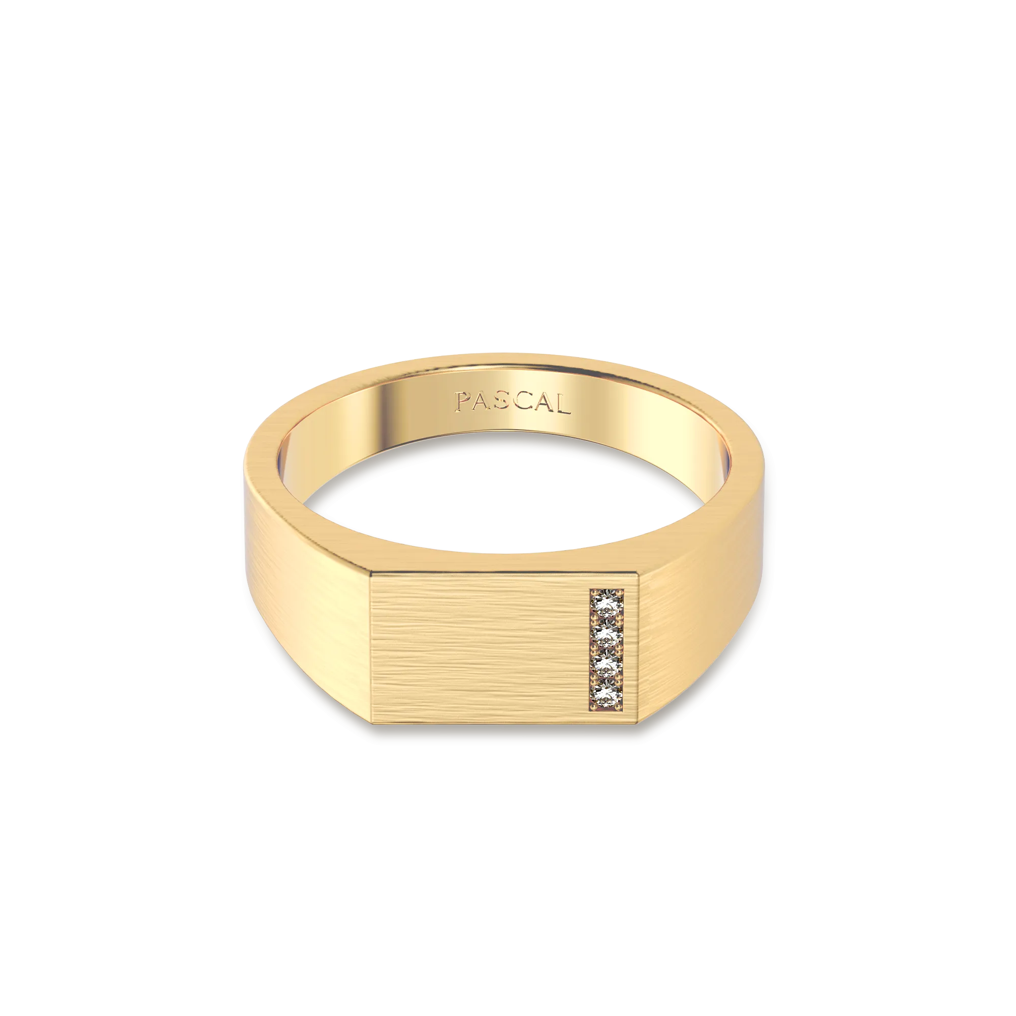 Geo linear Diamond Signet Ring