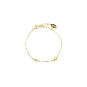 Georgini Natural Freshwater Pearl and Two Natural Diamond June Bracelet - Gold