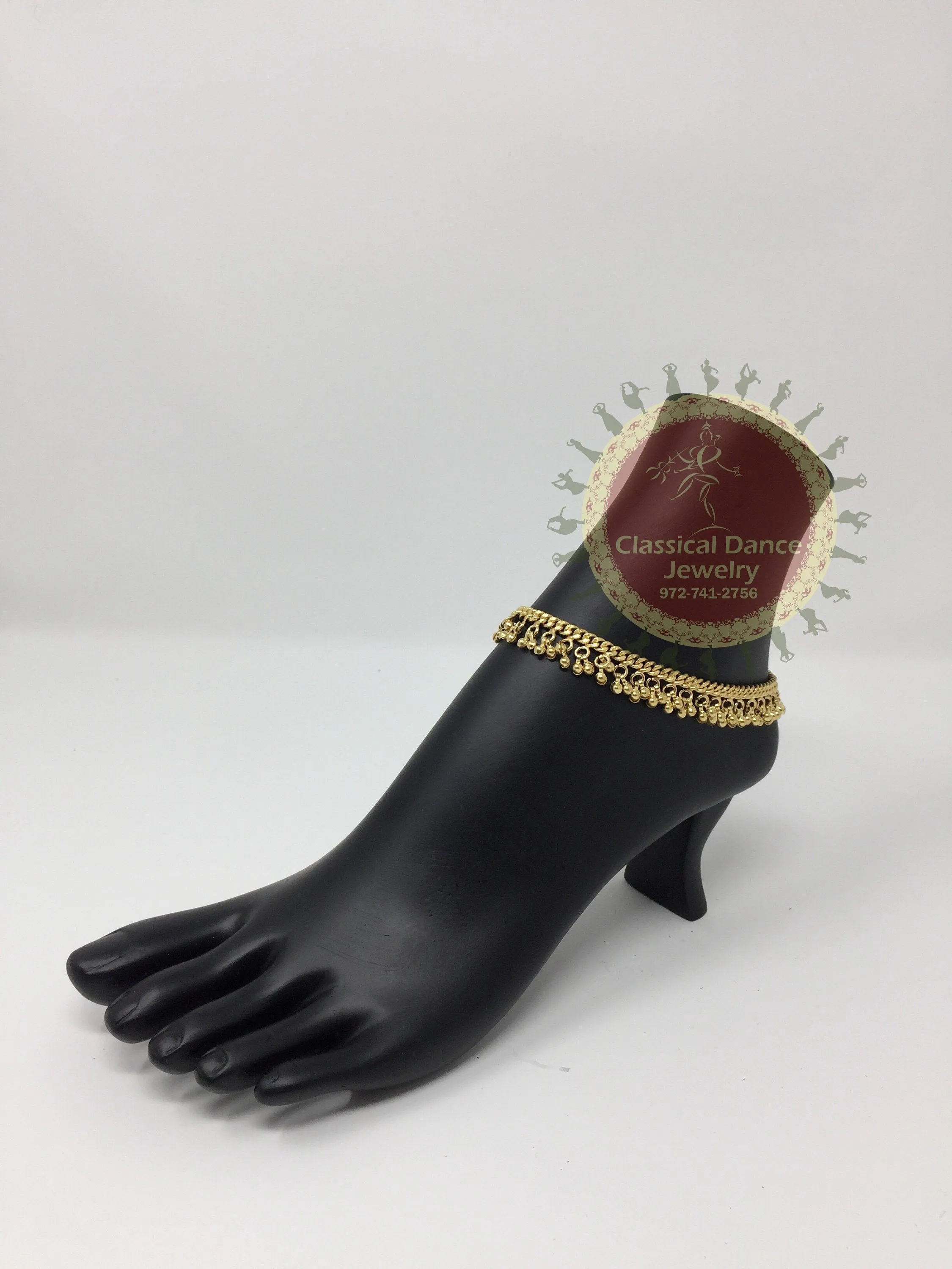 Gold Anklets Payal Indian Jewelry | Traditional panchaloha | weddings Bharatnatyam, Kuchipudi | Classical Dance Jewelry