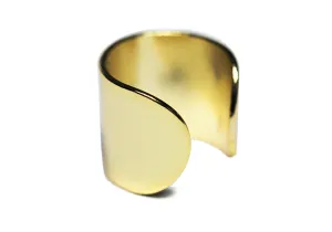 Gold-Dipped Style Wide Band Ear Cuff Earring