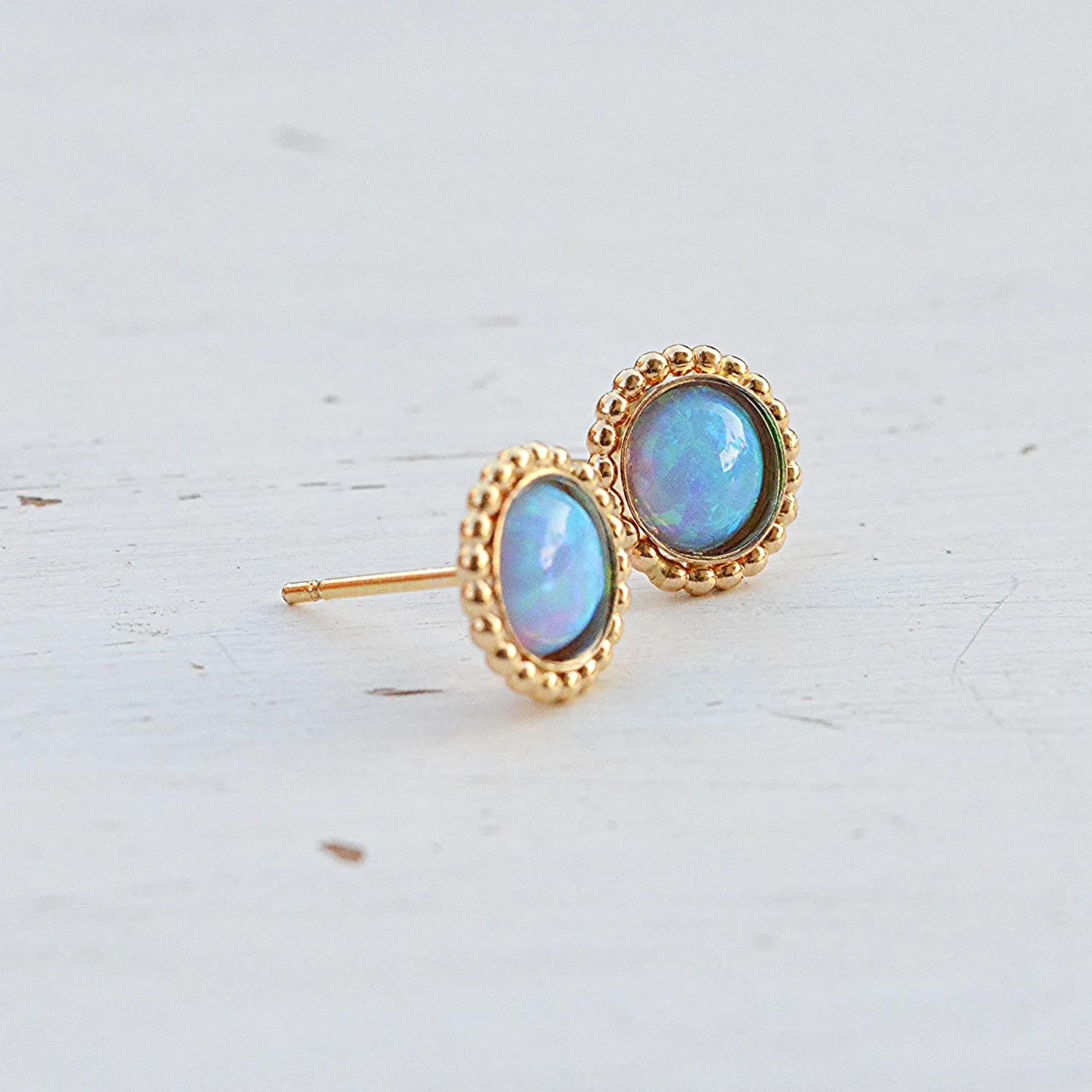 Gold Filled Opal stone Stud Clasic earrings