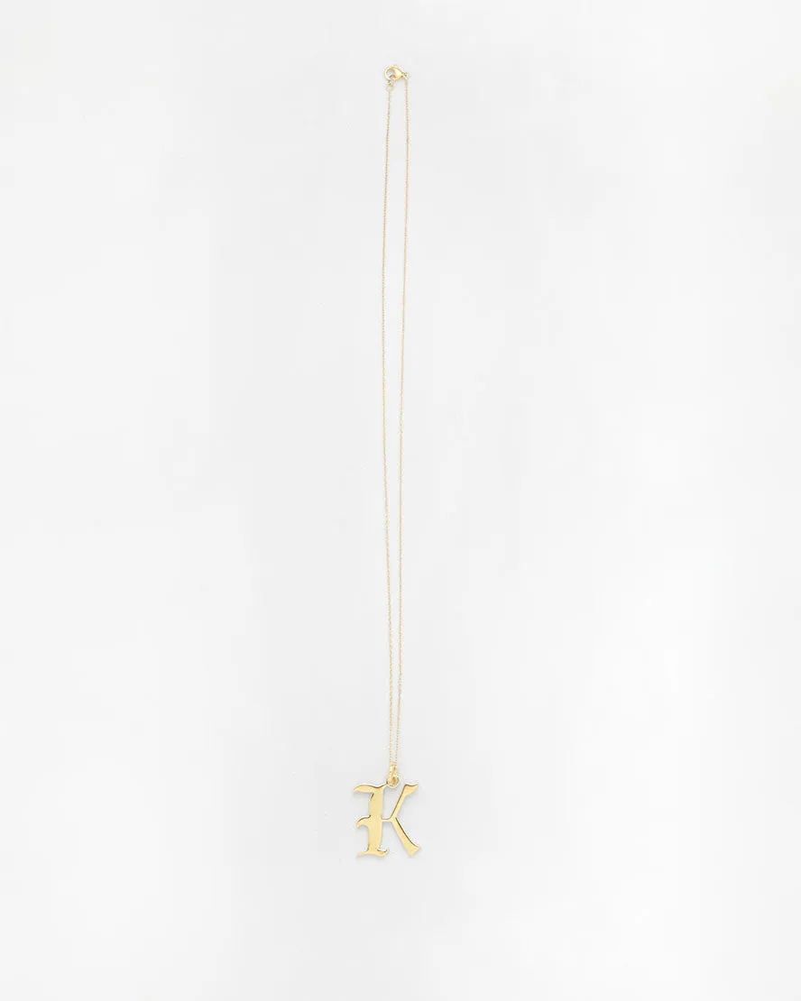 Gold Letter K Necklace