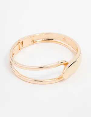 Gold Solid & Cage Wrist Cuff