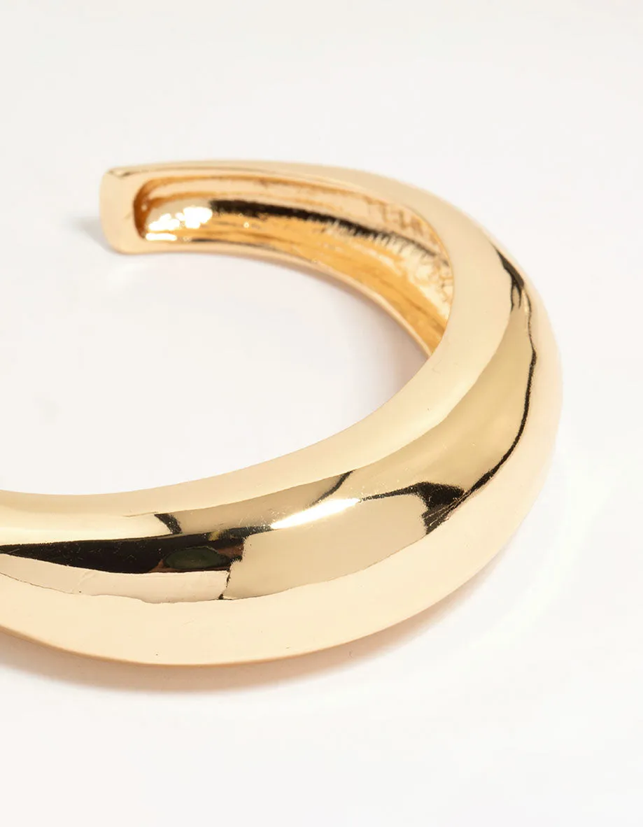 Gold Solid Wrist Cuff