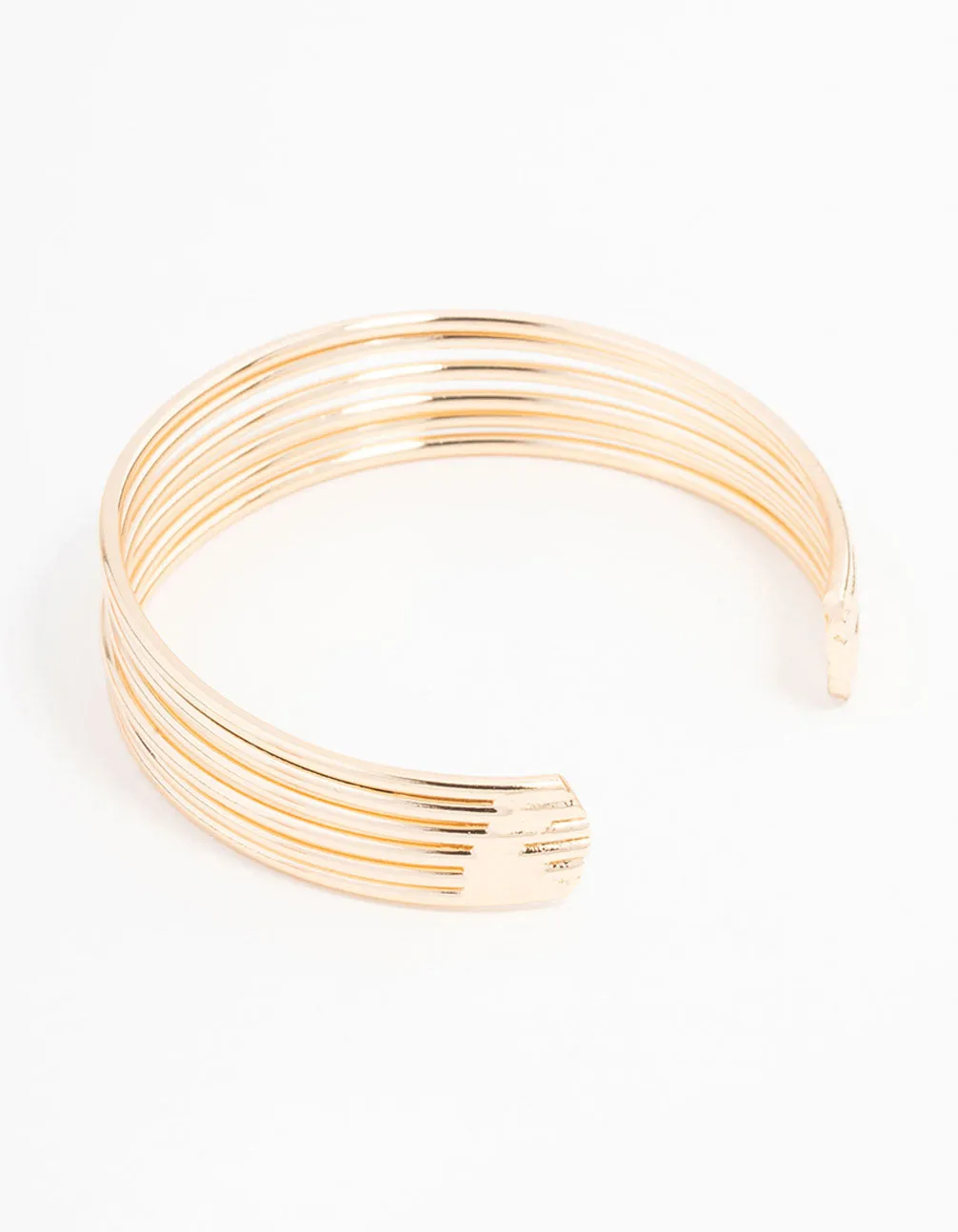 Gold Wire Ribbed Wrist Cuff