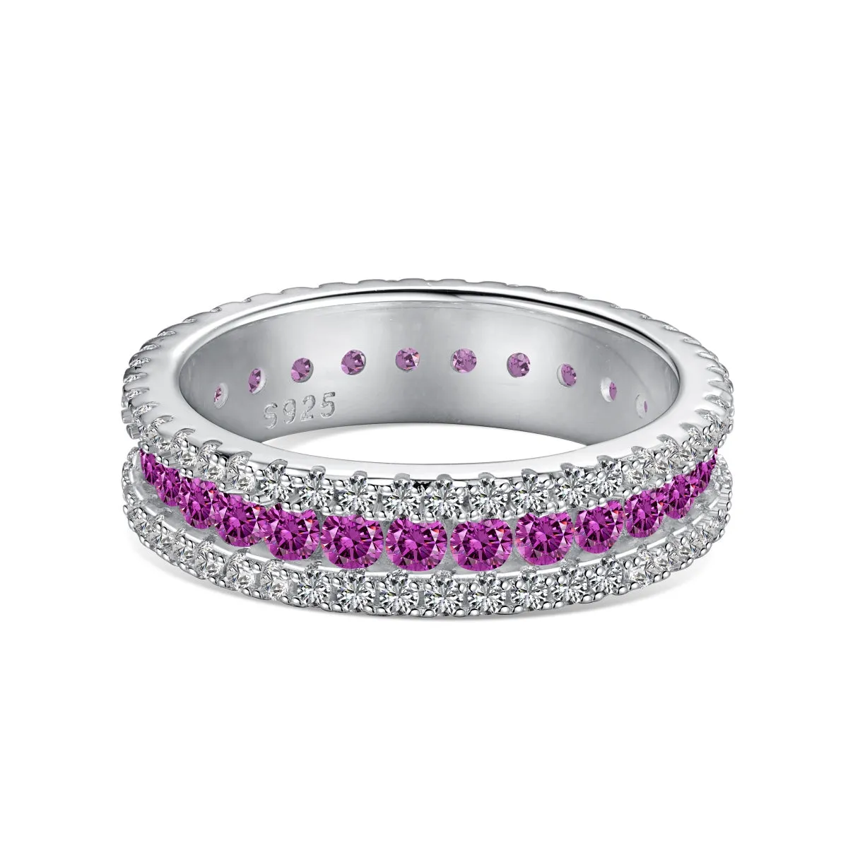 [Goodv]Delicate Colorful Round Cut Daily Ring