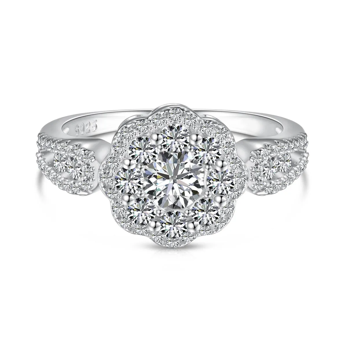 [Goodv]Delicate Colorful Round Cut Flower Shape Wedding Ring