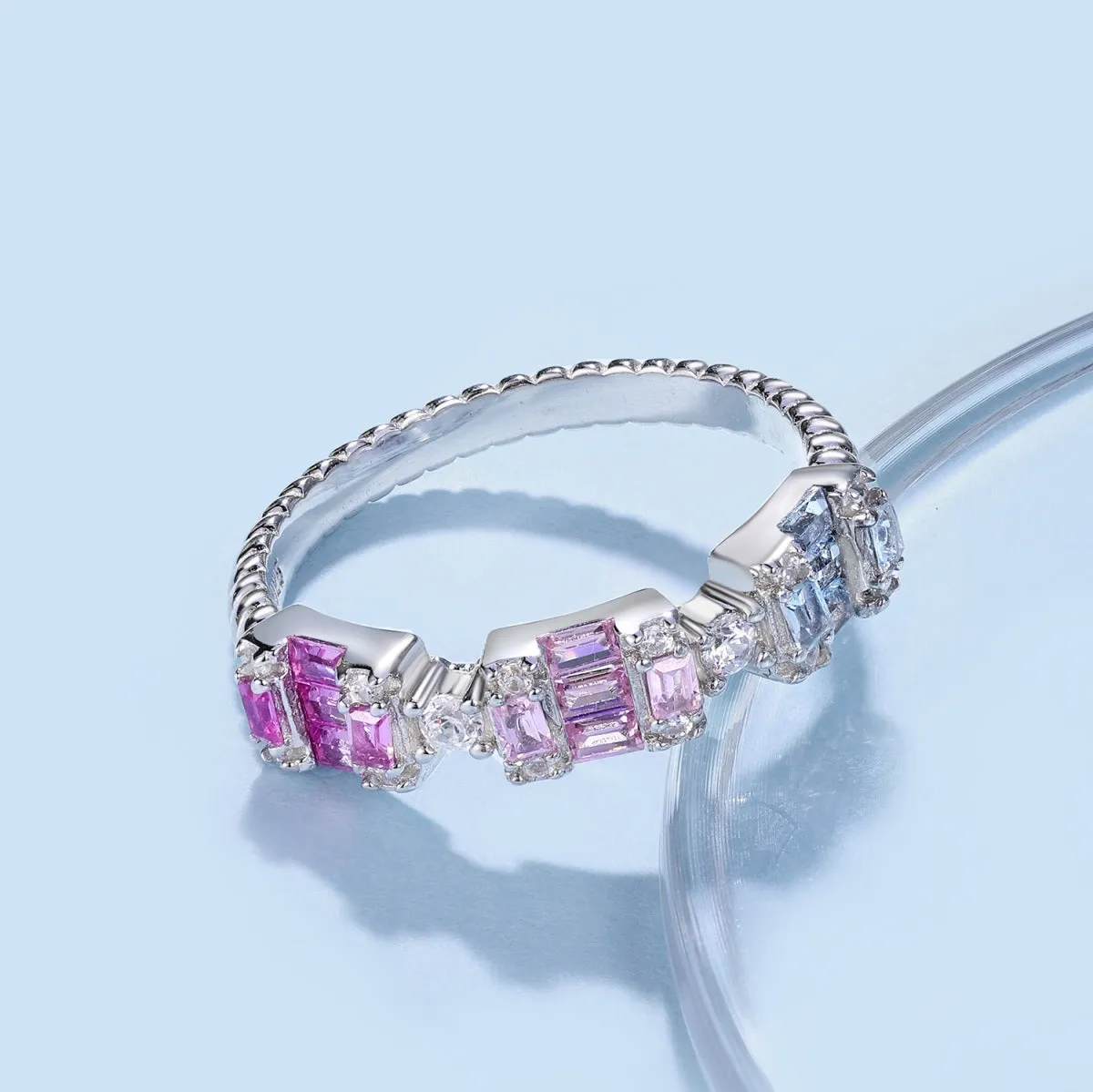 [Goodv]Unique Colorful Emerald Cut Party Ring