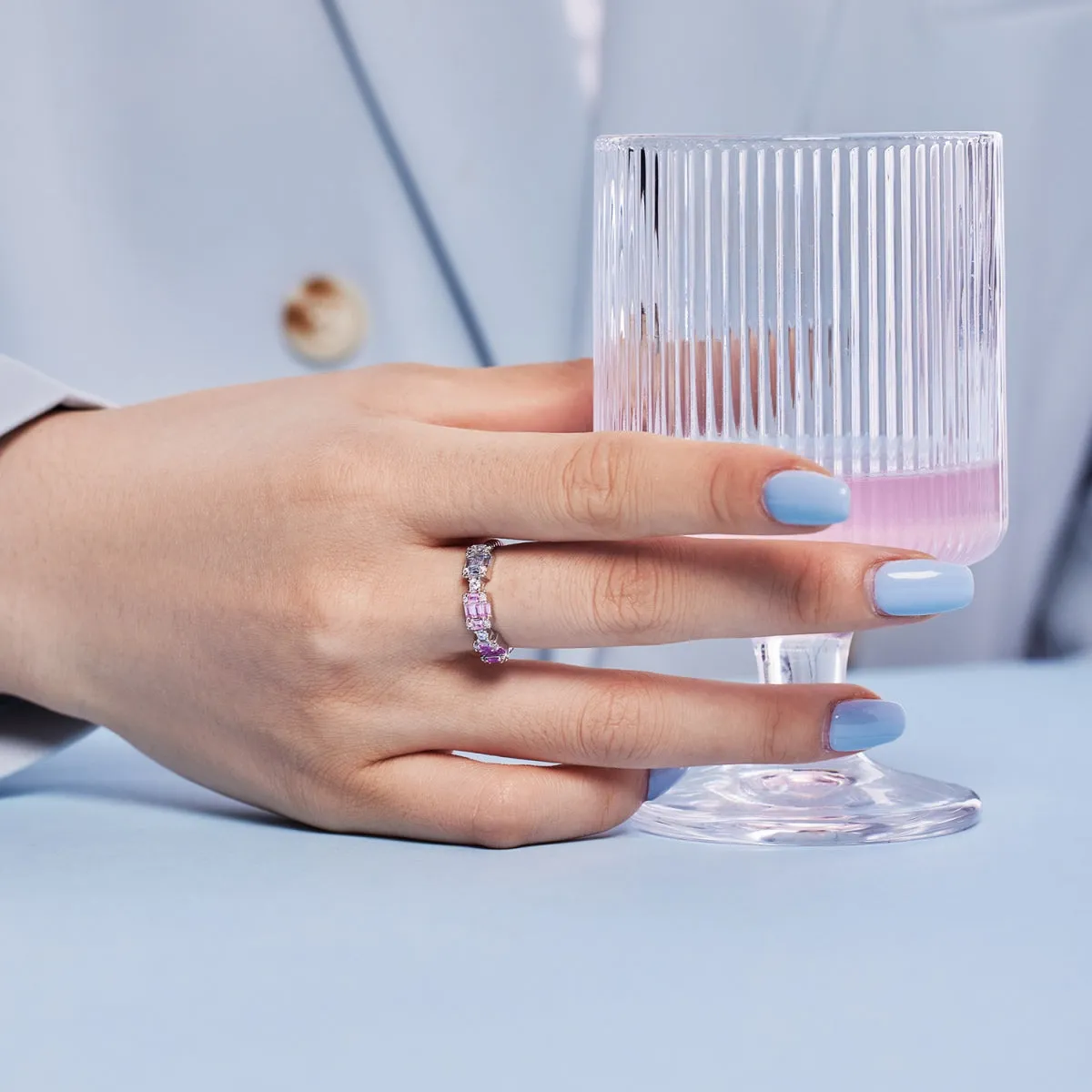 [Goodv]Unique Colorful Emerald Cut Party Ring