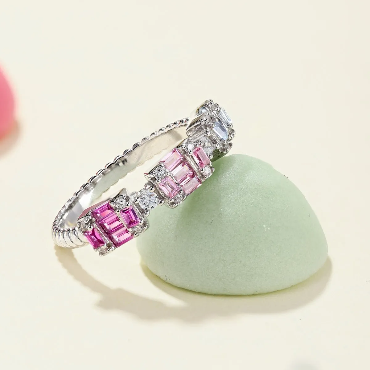 [Goodv]Unique Colorful Emerald Cut Party Ring