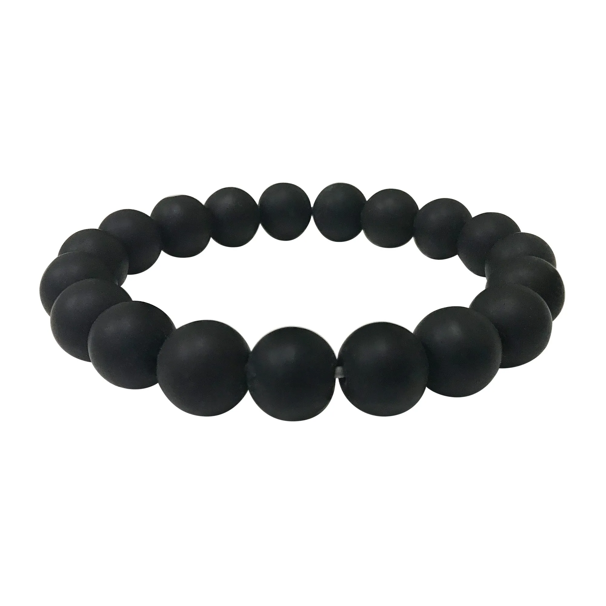 Handmade 10mm Round Stretch Black Onyx in Matt Finish Bead Unisex Bracelet