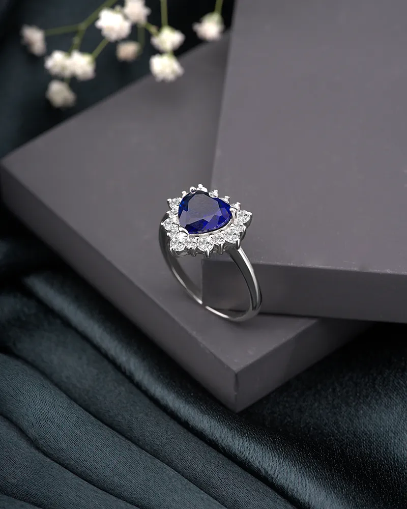 Heart Charm silver Ring