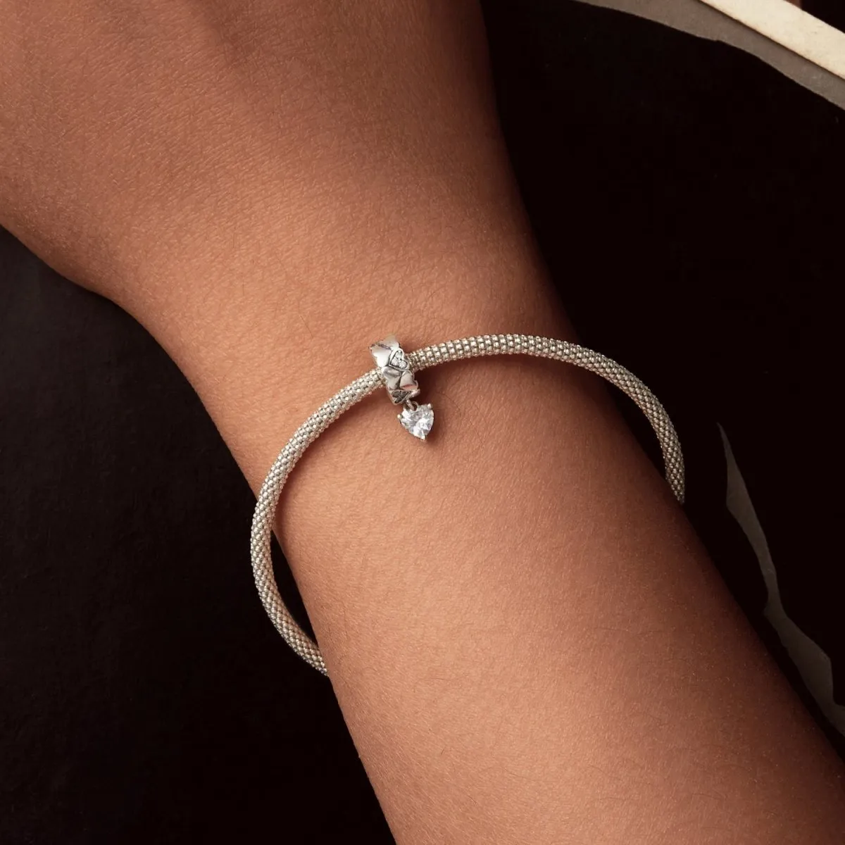 Heart-Shaped Diamond Charm