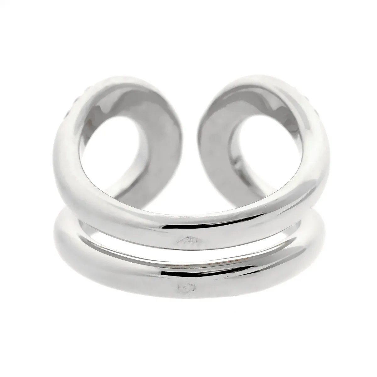 Hermes Diamond H White Gold Cocktail Ring