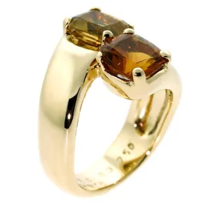 Hermes Vintage Citrine Bypass Cocktail Gold Ring