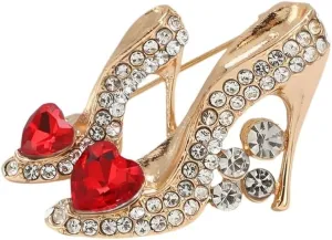 High Heel Brooch Pins for Women, Stiletto High Heel Brooch Pin, Cute Red Heart High Heels Brooch Lapel Pin, Bohemian High Heel Shoe Brooches Pins for Women Hat Bag Suit Dress Accessories Jewelry