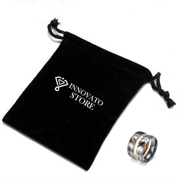 His Queen & Her King Tungsten Couple Wedding / Engagement Ring with CZ Stones