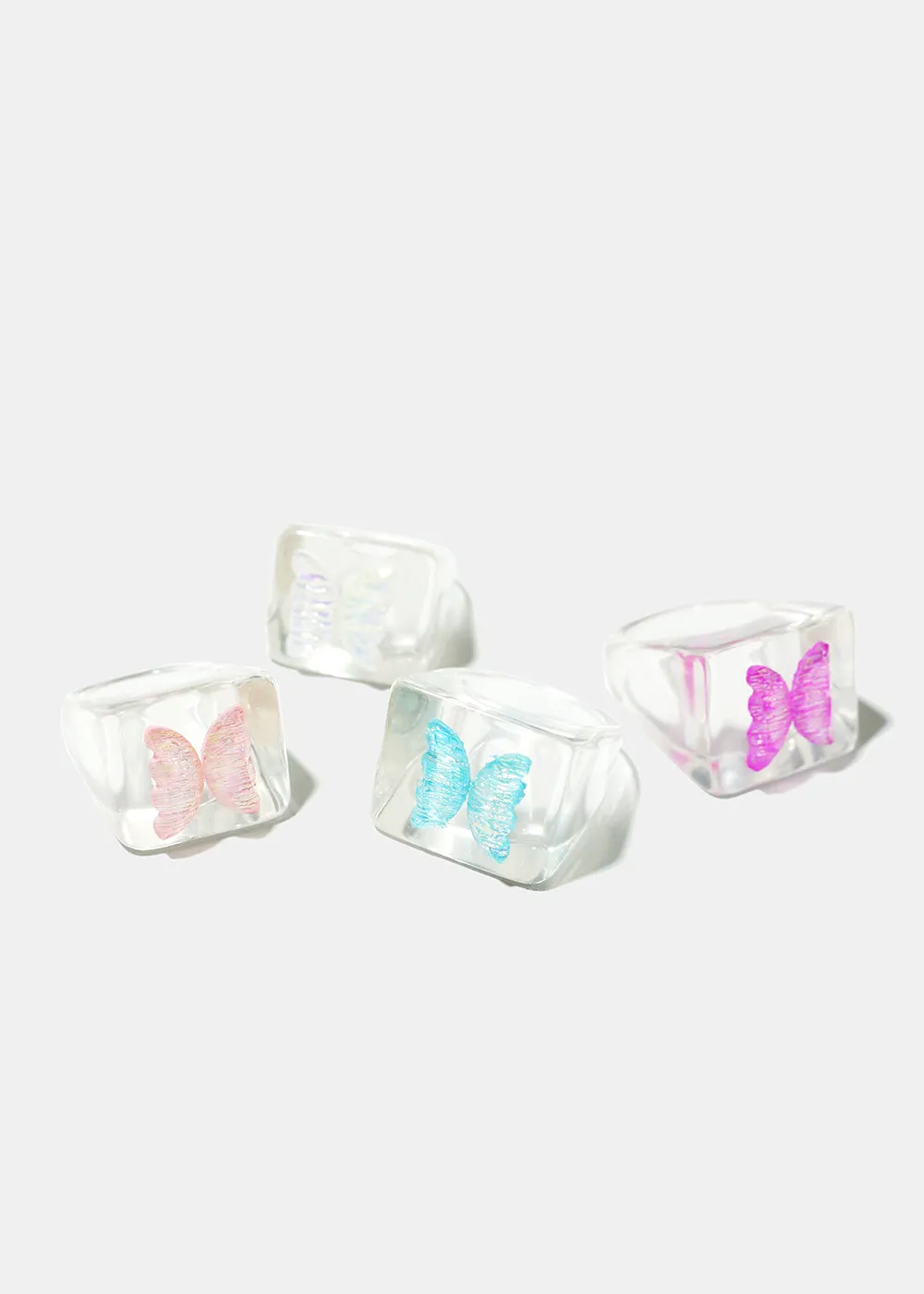 Holo Butterfly Squared Ring