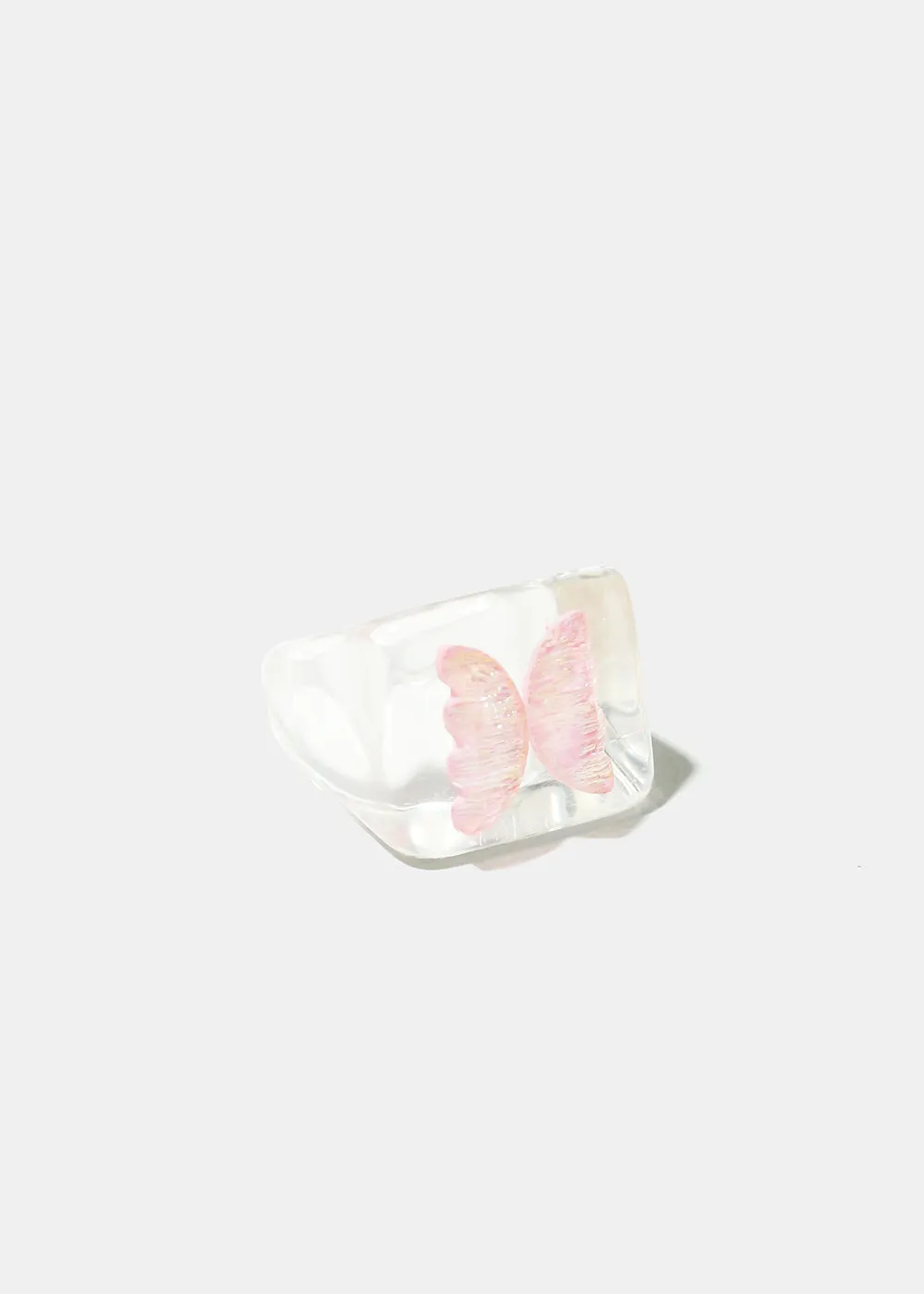 Holo Butterfly Squared Ring