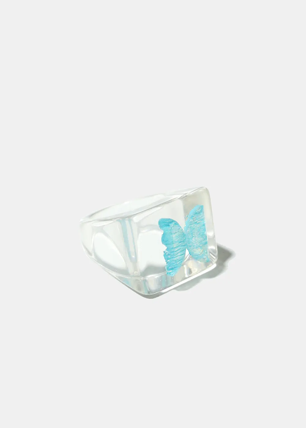 Holo Butterfly Squared Ring