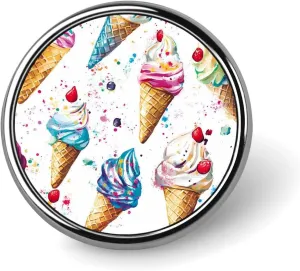 Ice Cream Cones Elegant Brooch Pins Lightweight Round Badges Clothing Accessory for Gifts Everyday Wear