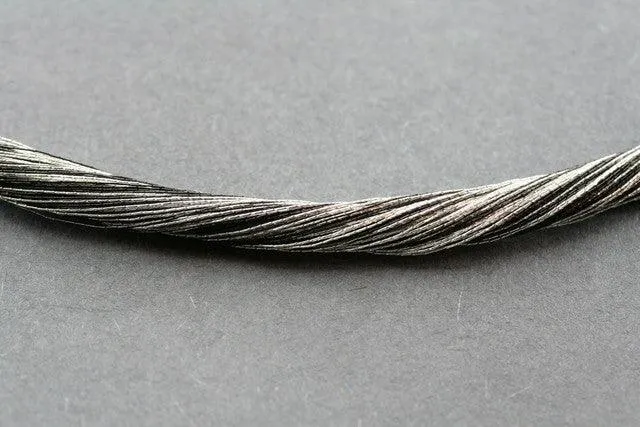 Japanese silk strand necklace - black/silver