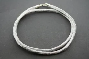 Japanese silk strand necklace - grey