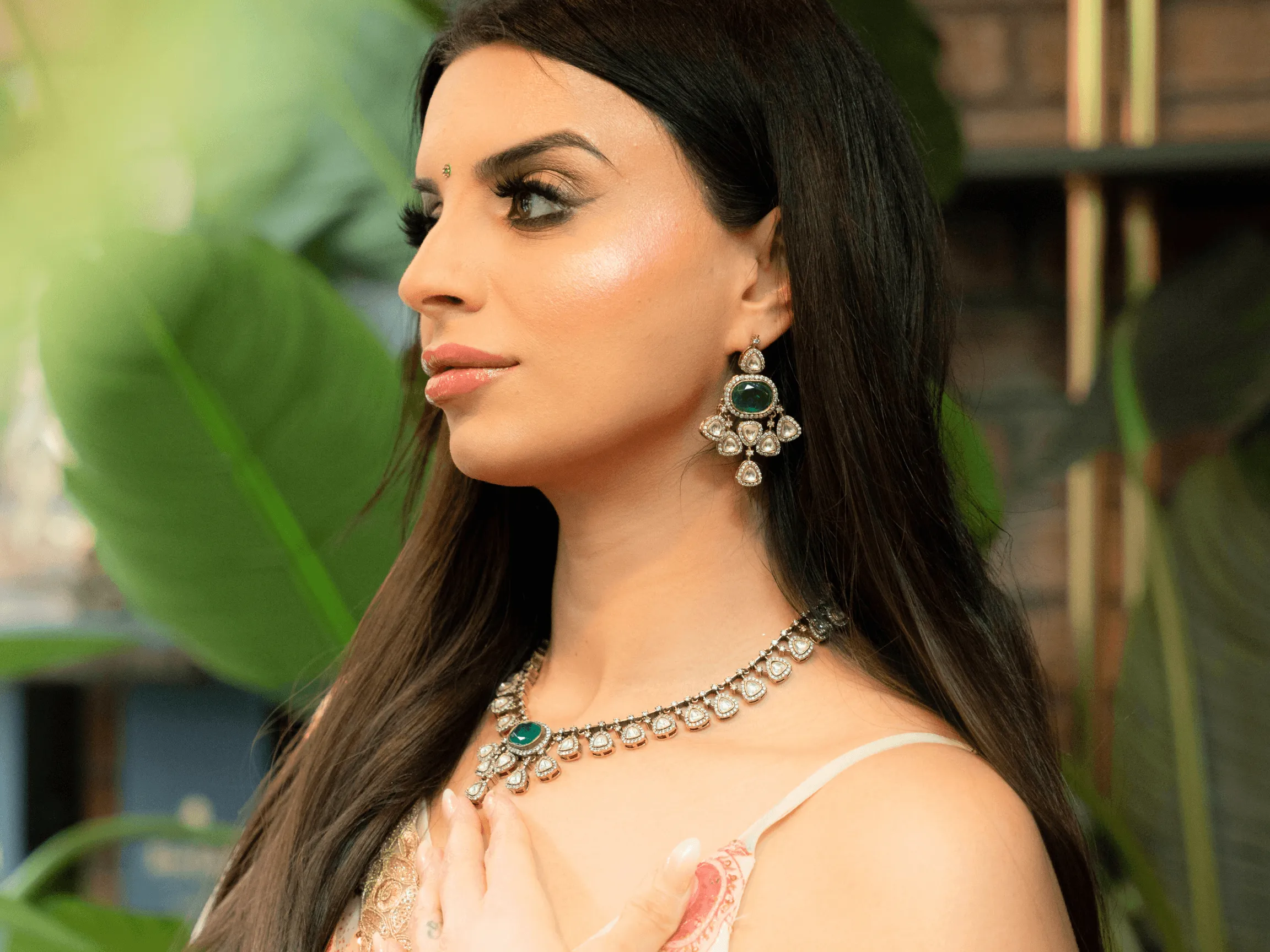 Kavya Green Stone Jewellery Set