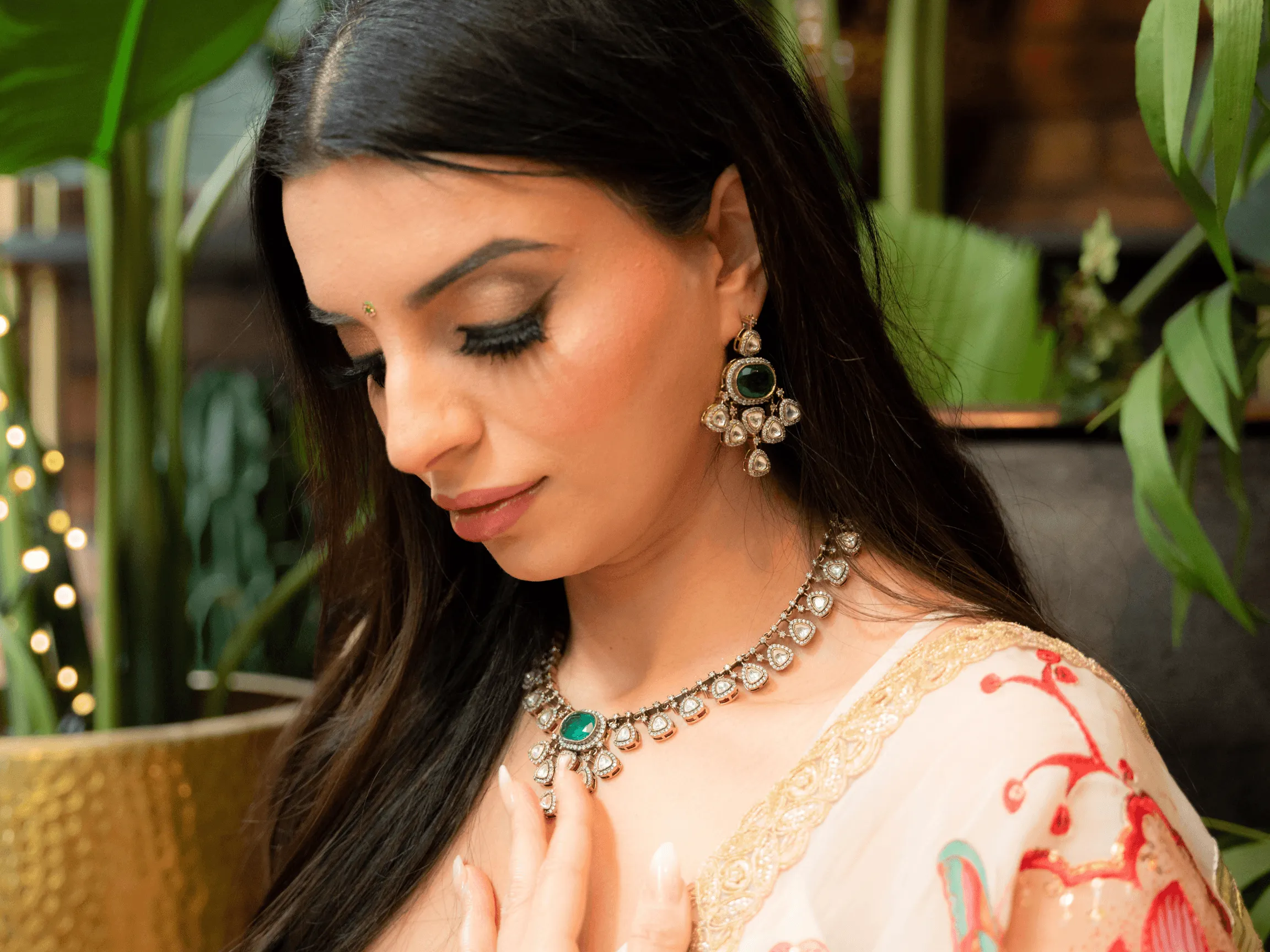 Kavya Green Stone Jewellery Set